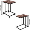 Kohvilauad Springos HF0025, 2-osaline komplekt, ratastega külglaud, abilaud, must-pruun