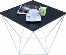 Diivanilaud ADRK Furniture Diana, 50 x 50 x 45 cm, must/valge