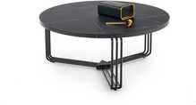 Kohvilaud Halmar Antica, 80 x 80 x 36 cm, must marmor/must