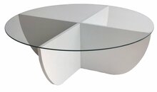 Kohvilaud Kalune Design Lily, 90 x 90 x 30 cm, läbipaistev/valge