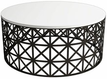 Kohvilaud Kalune Design Selin Metal Ferforje, 90 x 90 x 38 cm, valge/must