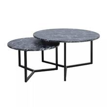 Diivanilaudade komplekt Home4you Akira, 2 tk, D80 x H45 cm, D60 x H37 cm, tumehall