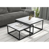 Kohvilaudade komplekt ADRK Furniture Kama, 65 - 75 cm, 2 tk, must/hall