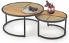 Diivanilaudade komplekt Halmar Garmina, 50 - 70 x 50 x 30 - 36 cm, 2 tk, tamm/must