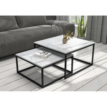 Kohvilaudade komplekt ADRK Furniture Kama, 65 - 75 cm, 2 tk, must/hall
