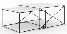 Kohvilaudade komplekt ADRK Licco 2in1, 65 - 75 cm, läbipaistev/valge/must, 2 tk