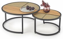 Diivanilaudade komplekt Halmar Garmina, 50 - 70 x 50 x 30 - 36 cm, 2 tk, tamm/must
