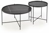 Kohvilaudade komplekt Halmar Julieta, 70 x 70 x 40 cm, must marmor/must, 2 tk