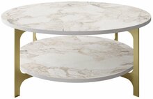 Diivanilaud Kalune Design Versy, 90 x 90 x 36.8 cm, valge/kuldne