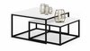 Diivanilaua komplekt ADRK Furniture Kama, 65 - 75 cm, läbipaistev/valge/must, 2 tk