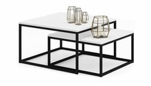 Diivanilaua komplekt ADRK Furniture Kama, 65 - 75 cm, läbipaistev/valge/must, 2 tk