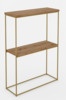 Konsoollaud ADRK Furniture Velo, 20 x 60 x 80 cm, pruun/kuldne