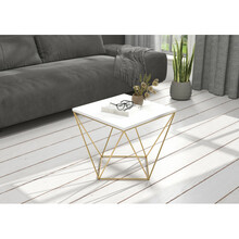 Diivanilaud ADRK Furniture Diana, 50 x 50 x 45 cm, valge/kuldne