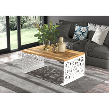 Diivanilaud ADRK Furniture Rina, 100 x 60 cm, pruun/valge