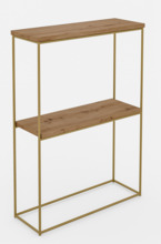 Konsoollaud ADRK Furniture Velo, 20 x 60 x 80 cm, pruun/kuldne
