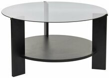 Kohvilaud Nordure Clara, 75 x 75 x 40 cm, läbipaistev/must