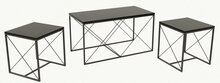 Diivanilaudade komplekt Kalune Design Defne, 45 - 50 cm x 100 cm x 52 cm, antratsiit/must, 3 tk