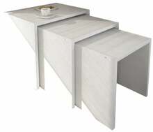 Diivanilauakomplekt Kalune Design Zariel, 3 tk, 44.5 x 35 x 38.5 cm, valge