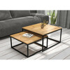 Kohvilaudade komplekt ADRK Furniture Kama, 65 - 75 cm, 2 tk, pruun/must