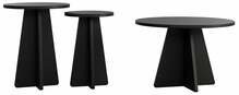 Kohvilaudade komplekt Asir Mushroom 3, 30 - 60 cm x 60 cm x 40 - 50 cm, must, 3 tk
