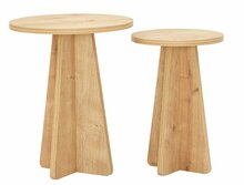 Kohvilaudade komplekt Kalune Design Mushroom, 2 tk, 30-40 x 40 x 45-50 cm, tamm, safiir