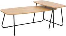 Diivanilaua komplekt Home4You Duo, 120 x 48 x 40 cm ja 75 x 40 x 48 cm, saar/must