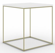 Kohvilaud ADRK Furniture Adina, 40 x 40 x 43cm, kuldne/valge