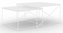 Kohvilaudade komplekt ADRK Licco 2in1, 65 - 75 cm, läbipaistev/valge, 2 tk