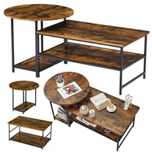 Kohvilaudade komplekt Lean, 2-in-1, 123 x 60 x 51 cm, vintage rustikaalne puit