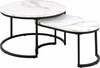 Diivanilauad Actona Spiro, 70 x 70 x 42 cm, must/valge, 2 tk