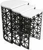 Kohvilaudade komplekt Kalune Design Stil Metal Ferforje 845(I), 3 tk, must/valge