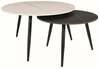 Diivanilaudade komplekt Signal Meble Kora B, 80 x 80 x 45 cm, must/valge, 2 tk
