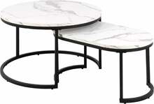 Diivanilauad Actona Spiro, 70 x 70 x 42 cm, must/valge, 2 tk
