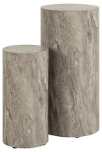 Pjedestaallauakomplekt Actona Dice, 2 tk, 25-34 x 34 x 50-70 cm, hall paberist marmor