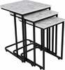 Kohvilaudade komplekt Kalune Design Ce Metal Zigon 9404, 3 tk, valge/must, 46 x 41 x 59 cm