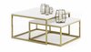 Kohvilaudade komplekt ADRK Furniture Kama, 65 - 75 cm, 2 tk, valge/kuldne