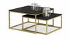 Kohvilaudade komplekt ADRK Furniture Kama, 65 - 75 cm, 2 tk, must/kuldne