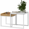 Diivanilaua komplekt Homcom, 2 tk, kandiline, MDF, metall, valge