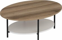 Kohvilaud Kalune Design Elis, 90 x 60 x 36 cm, tamm/valge
