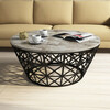 Kohvilaud Kalune Design Stil, valge/must, 90 x 90 x 38 cm