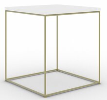 Kohvilaud ADRK Furniture Adina, 40 x 40 x 43 cm, läbipaistev/kuldne/valge