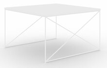 Kohvilaud ADRK Furniture Nelia, 75 x 75 x 43 cm, läbipaistev/valge