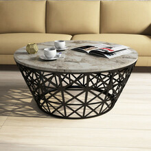 Kohvilaud Kalune Design Stil, valge/must, 90 x 90 x 38 cm