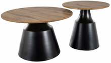 Kohvilaudade komplekt Signal Itaka, 2 tk, 50-70 x 70 x 40-50 cm, pruun/must