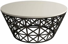 Diivanilaud Kalune Design Stil Metal Ferforje, must/kreemjas, 90 x 90 x 38 cm