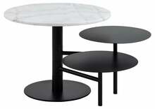 Diivanilaua komplekt Actona Lahti, 40 - 60 x 60 x 25 - 47 cm, valge/must