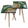 Kohvilaudade komplekt Kalune Design 2SHP111, 35 x 35 x 47 cm, kuldne/valge/beež