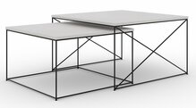 Kohvilaudade komplekt ADRK Licco 2in1, 65 - 75 cm, 2 tk, liiv/must
