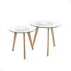 Abilaudade komplekt Home4you Helena, 2 tk, D50 x H45 cm, D40 x H40 cm, tamm/klaas