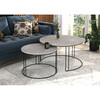 Kohvilaudade komplekt ADRK Furniture Etta, 75 x 75 x 43 cm, must/hall, 2 tk